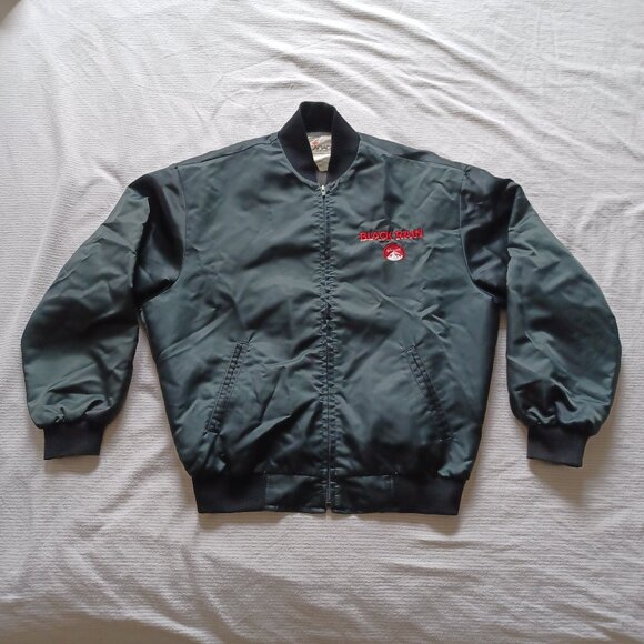 1989 Canada Sportswear Paramount Black Rain Satin Film Crew Jacket Adult M - Picture 1 of 15